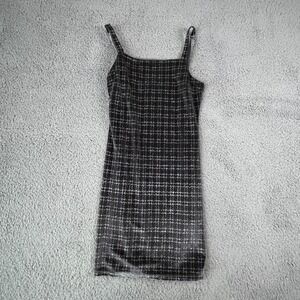 Altar'd State Dress Womens Small Plaid Velvet Glitter Mini Party Cocktail Formal